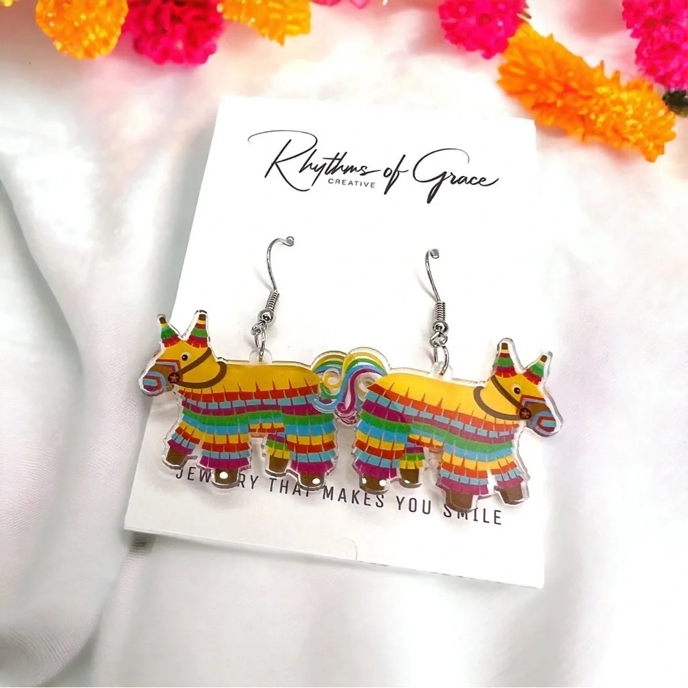 Party in Your Ears: NWT Piñata Dangle Earrings! Birthday Jewelry, Fiesta Time!